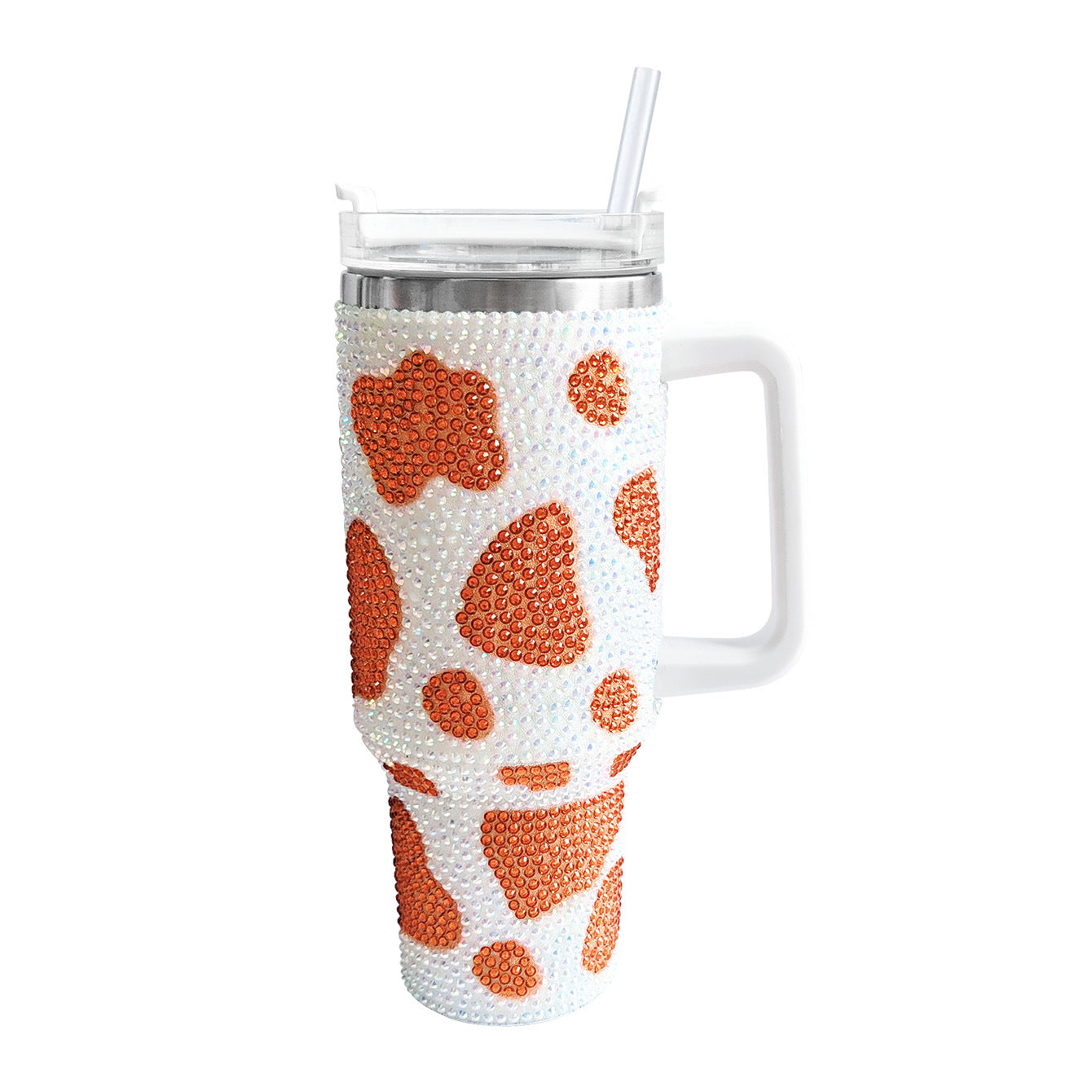Wholesale Tumbler Ice Bullies Cup  40oz Cow Pattern Diamond-encrusted Portable Thermos Tumbler Cup